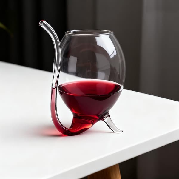 2 stk. vampyrformede vinglass 10 oz sugerør rødvinsglass 300 ml