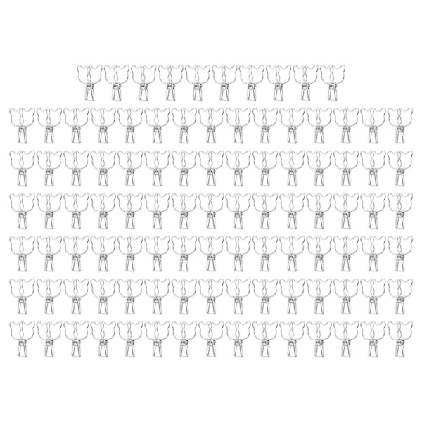100 stk. hule hul bjørn lang hale metal binder clips til dokumenter billetter certifikater - sølv