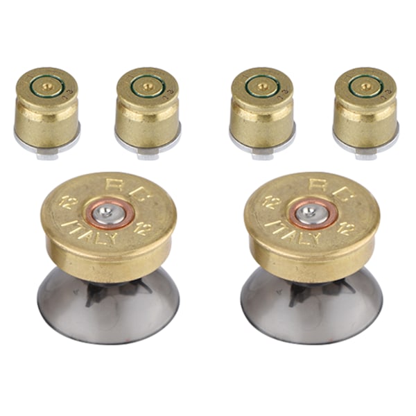 6-delt Guld Metal Kugleknap og Thumbstick Modificeringskit til PS4 Controller