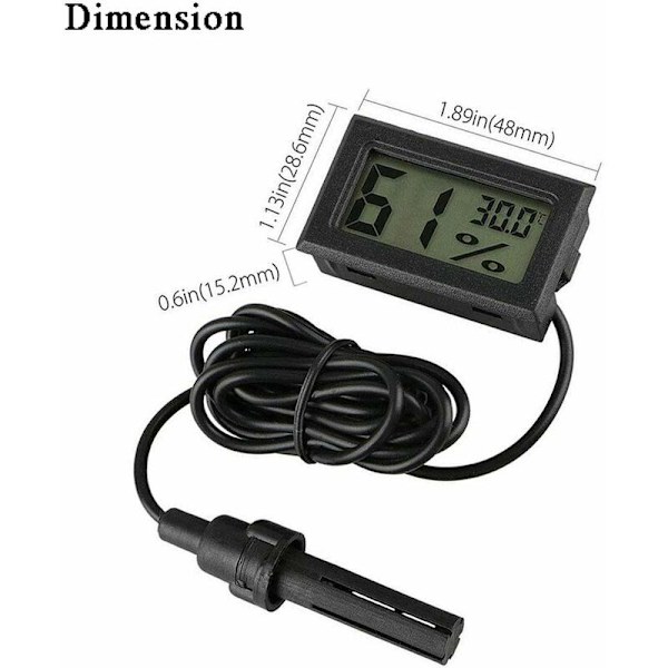 Pakke Mini elektronisk digital temperatur- og luftfugtighedsmåler Indendørsmåler Termometer Hygrometer LCD-skærm Fahrenheit