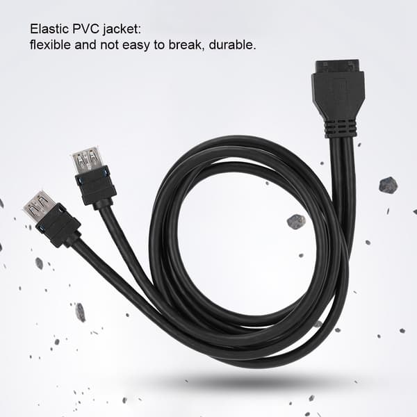 USB3.0 19/20PIN Skrivbords Front Moderkort Panelmonteringskabel med Fasta Fötter (0,8 m)