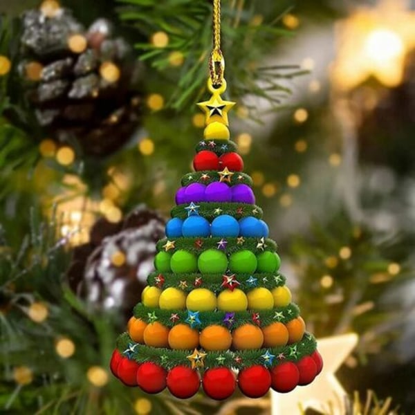 Pakk juletre hengende ornamenter, lite elegant fargerikt anheng for juletre, vegg, vindu, dør, hage, hjem,