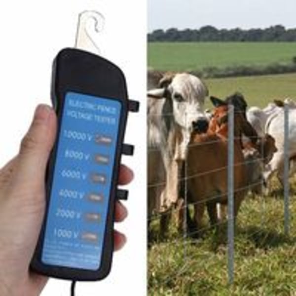 Digital elektrisk hegnsspændingstester, bærbart testværktøj til landbrugsudstyr, hegnsspændingstester med stort display
