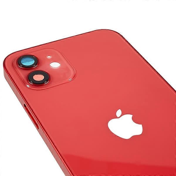 For iPhone 12 6,1 tommer bakre batterideksel+midtre ramme+sideknapper reservedel Multicolor Red