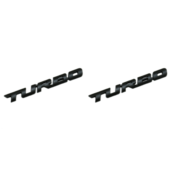 TURBO turbomærkning halekasse 3D bilmærke tredimensionel mærkning bil bilmærkat sportsmærkat (sort)