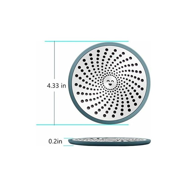 Smiley 110mm rostfritt stål etsat golvavloppsgaller Bra grepp Lätt att rengöra Rostfritt stål hårsil,