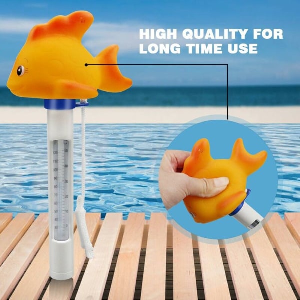 Guldfisk sød tegneserie dyr vand termometer vand flydende baby swimmingpool måle termometer,