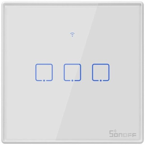 Sonoff T2 US 3C med smart wall touch switch i smart home stemmestyring