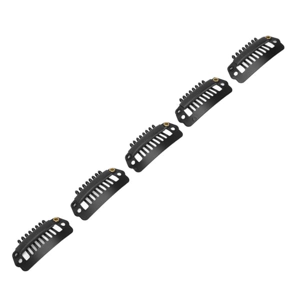 50 stk. Hårforlængelsesclips Rustfrit stål DIY 8 Tænder Snap Kam Paryk Clips Tilbehør 2,8 cm Sort