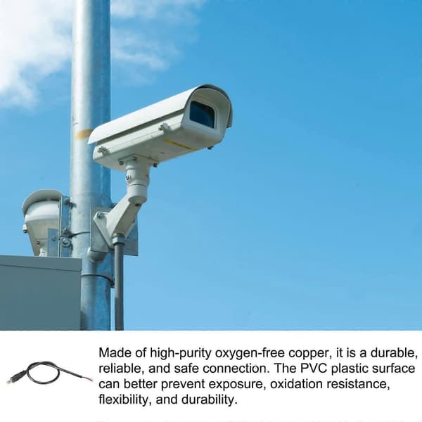 DC-strømkabel 4.0x1.7mm 0.3m 3A Sort 2-pak til CCTV-kameraer LED-strip Pålidelig strøm