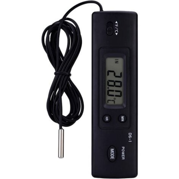 Elektronisk digital LCD temperaturmåler sensor probe termometer med kablet bred LCD-skærm til køleskab