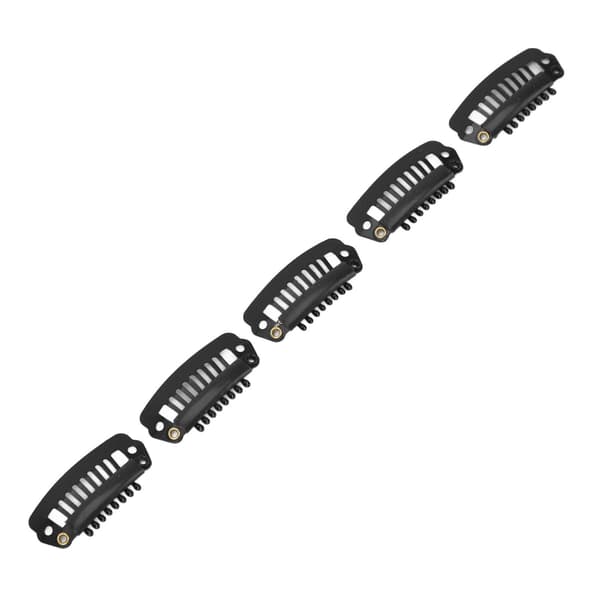 50 stk. Hårforlængelsesclips Rustfrit stål DIY 8 Tænder Snap Kam Paryk Clips Tilbehør 2,8 cm Sort