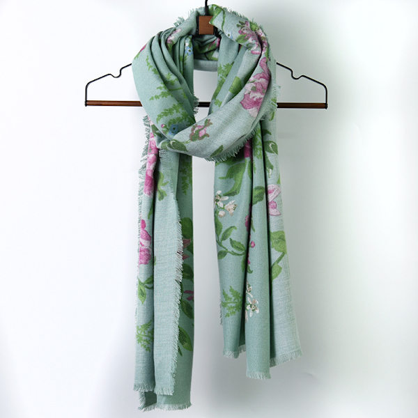 Fringed imitation Cashmere Dam höst Vinter Scarf Filt Wrap Sjal Stole Varm Mjuk Broken rose pollen 190*65CM