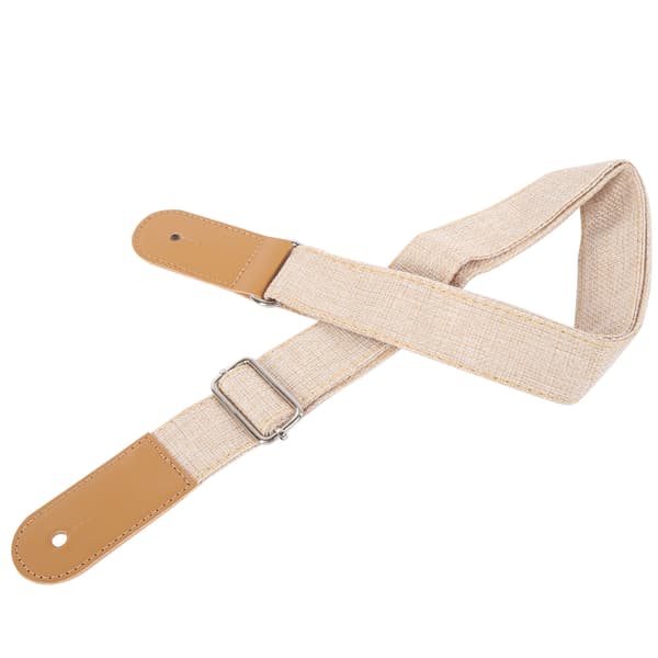 Justerbar Ukulele-stropp i bomullslin med skyvespenne, endeknapptilbehør, beige