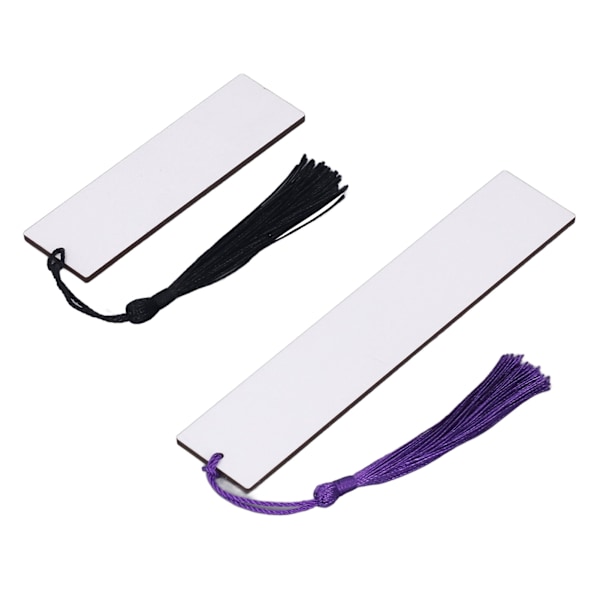 60 stk tosidige sublimeringsemner bokmerker med fargerike dusker for DIY gavemerker