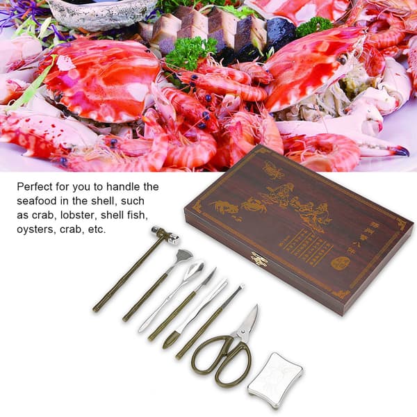 Rustfrit stål Seafood Claw værktøjssæt 8 stk