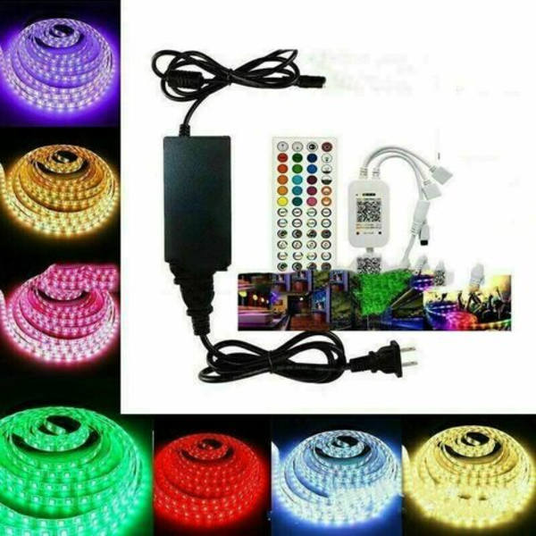 Bluetooth LED Strip, 20M vanntett LED Strip 600 5050 RGB LED, kontrollert av Smartphone APP for dekorasjon [Energy Cla