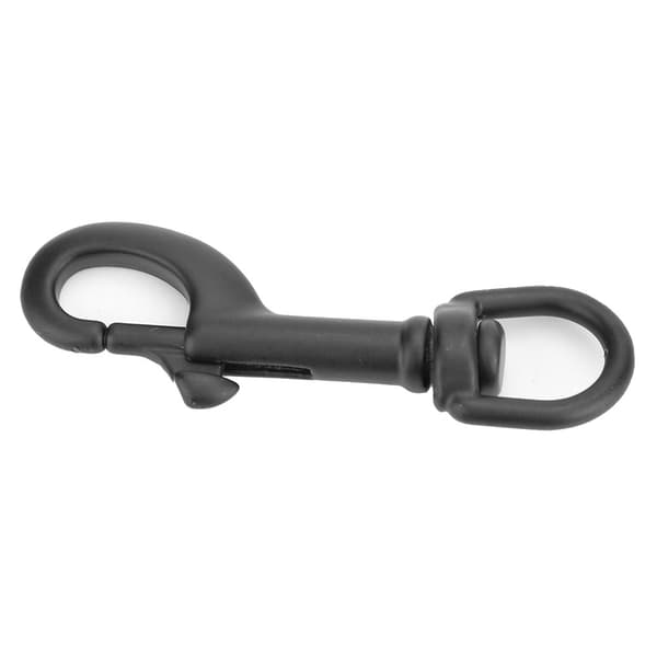 316 rustfrit stål enkelthoved krog Swivel Eye Snap Scuba Diving Accessory (75MM, sort)