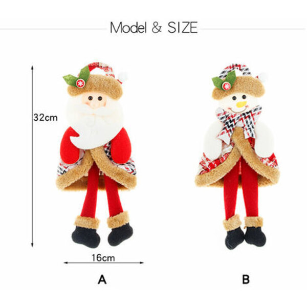 Juletræspynt, 3 stk/sæt Juletræspynt Claus Snemand Hængende Dukke Vedhæng Ornamenter Børne