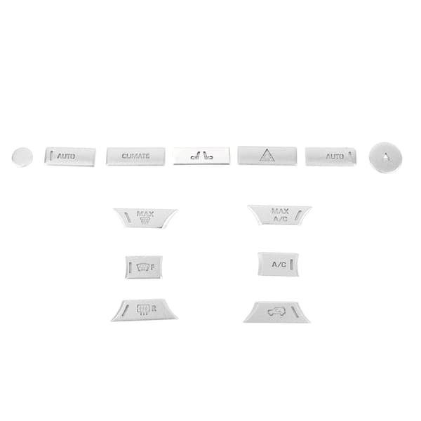 13-delars Silver AC Knapp Sticker Luftkonditionering Kontrollskydd Trim Passar för Range Rover Sport 2014-2017