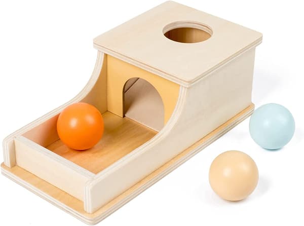 Montessori Objekt Permanens Boks, Montessori Legetøj til 1-årige