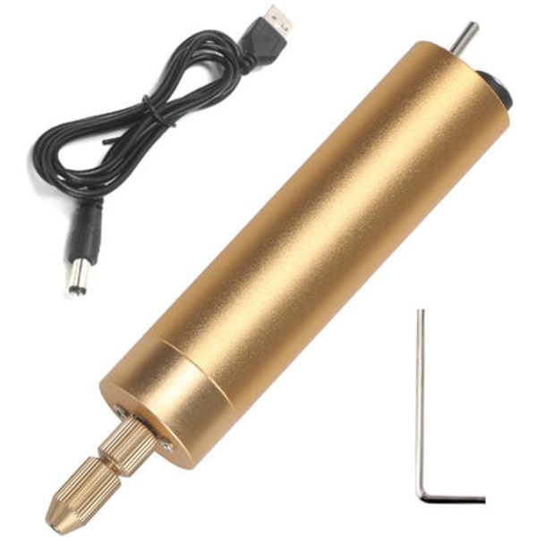 Mini elektriska borrmaskiner, 5V bärbar USB -borrmaskin med 3 borrskär+1 hexdrivrutin Craft Roterande verktyg för trä Plastpapper