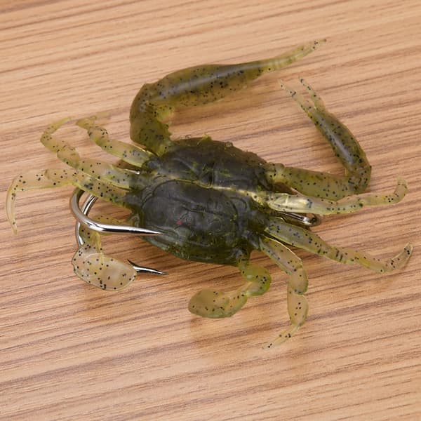 2 stk. bløde fiskelokker kunstige krabbekøder med skarpe kroge fiskegrej tilbehør
