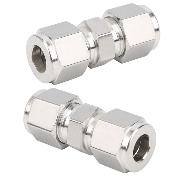 316 rustfrit stål dobbeltmuffe røradapter lige kompressionsfitting 2 STK 10 mm