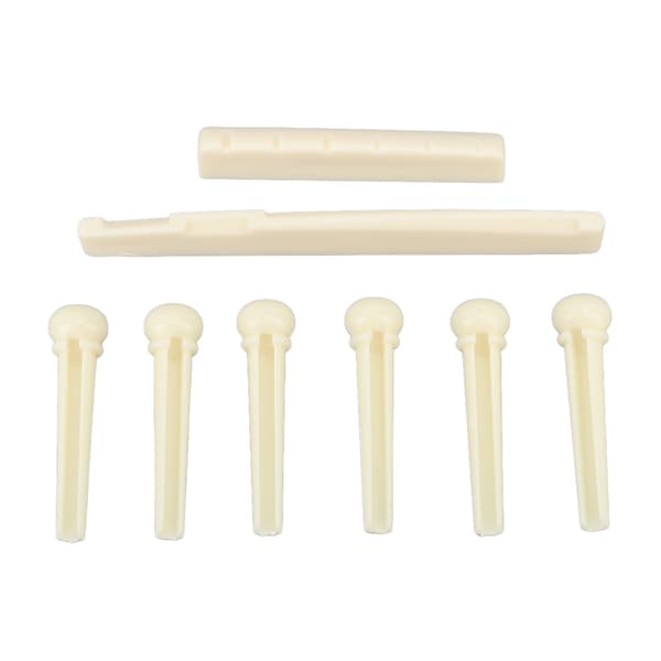 Akustisk Gitarr Stall Set Sadel Strängstift Plast Instrumenttillbehör för Spelning