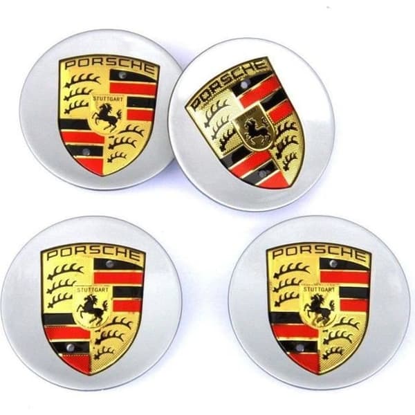 Hjulkapsler - Porsche - 76 mm - Grå - Set om 4 - Högkvalitativ ABS