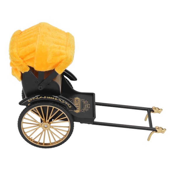 Retro Rickshaw Model Udsøgte Detaljer Nostalgisk Legering Simulering Rickshaw Legetøj Rickshaw Dekoration til Samling Guld