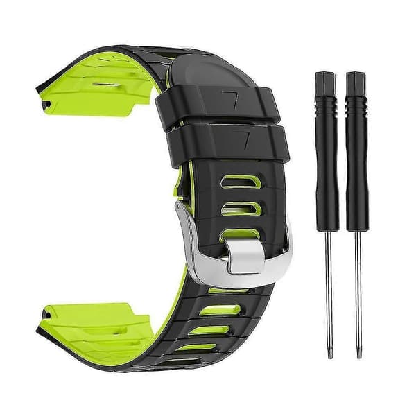 Garmin Forerunner 920XT Silikonersättningsband, Slitstarkt Sport Loop Armband Black lime