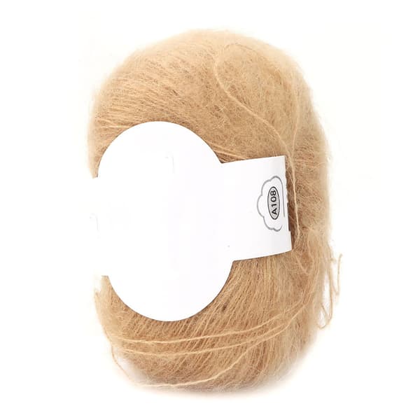 Myk Mohair Stick Angora Pashmina Langt Garn Khaki