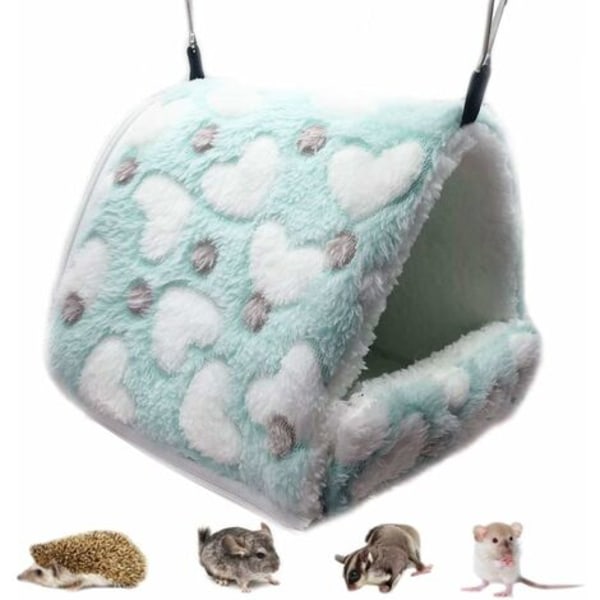 Gnagare Sovplysch Leksak Litet hamsterhus Hängmatta Leksakssäng Hus för marsvin Kanin Chinchilla Ferret, Cyan 14x12c