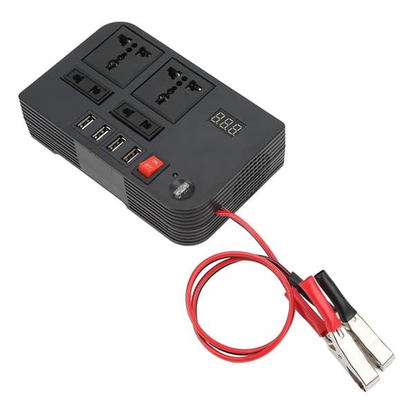 600W 12V til 220V 240V Modificeret Sinusbølge Strømomformer Universal Bil Sort