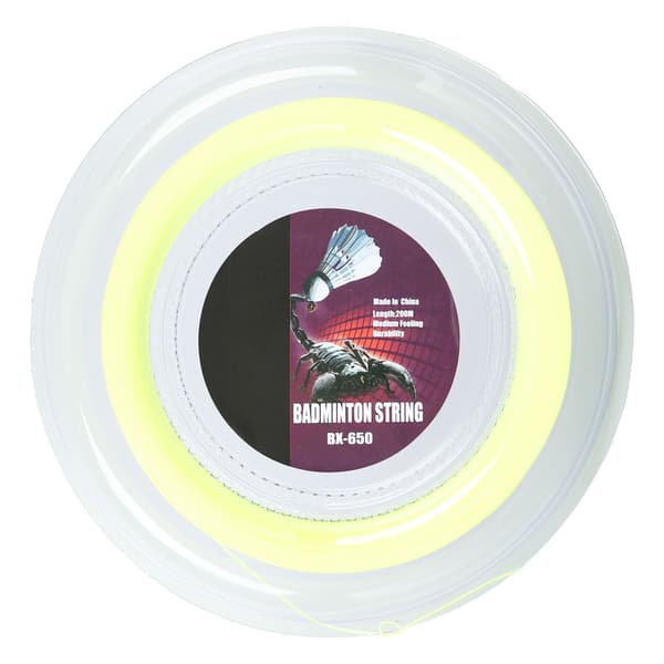 0,72 mm 200 m Badmintonracketsträng Nylon Badmintonträningsracket String Line BX 650 Fluorescerande Gul
