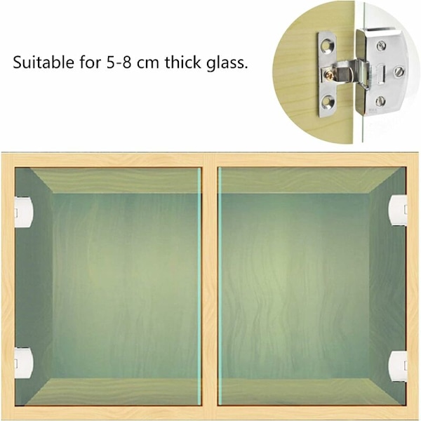Stykker Bright zink legering K845 Glas Hængsel Skabsdør Hængsel Glasdør Rustfrit stål tilbehør，Til boligmøbler,