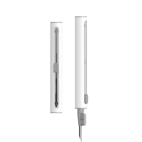 Valkoinen kolme yhdessä sisään vedettävä bluetooth kuulokkeiden puhdistuskynä kuulokkeiden puhdistustyökalu matkapuhelimen kuulokkeiden harja