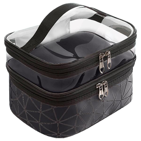 Makeup Tasker Dobbelt Layer Rejse Kosmetiske Etuier Organizer