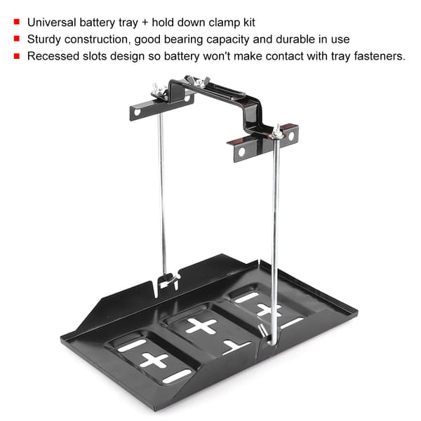 Opbevaringsbatteriholder Rummontering Hold nede Klemmesæt Biltilbehør 27CM