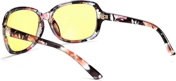 Klassiske Dame Natbriller Kørsel Anti Refleks Wrap Around Gule Solbriller B2548—ht