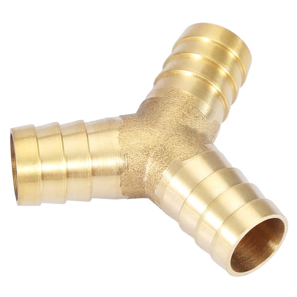 Messing 3-vejs slange med modhager (14 mm, 1 stk)
