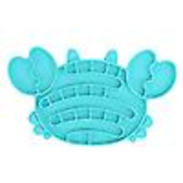 Husdjursmatta Silikon Krabba Form Interaktiv Antisväljning Långsammare matningsdyna (blå)