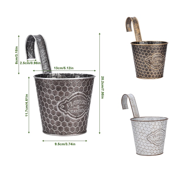 Vertikal Ribbet Metal Vægplantekasse til Blomster – Vægmonteret Design
