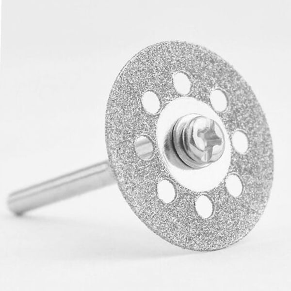 10 x 22 mm diameter diamantskjæreskiver med 2 x 3 mm chucker erstatning for Dremel roterende verktøy, modell: sølv
