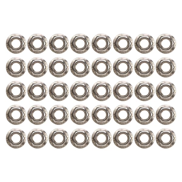40 stk. M10x1 25mm sekskantflensmuttere rustfritt stål rustbestandig fint flensmuttersett