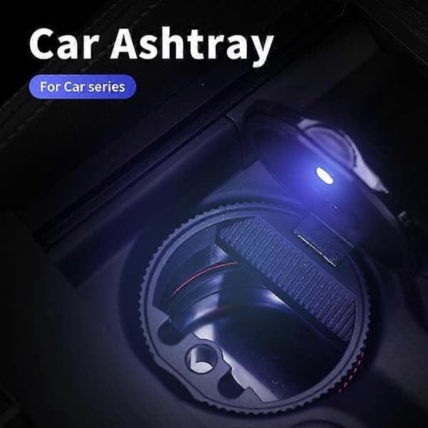 Askkoppar 1PC Bilinredning Bärbar LED Rök Askkopp Cigarett Askhållare För BMW E90 E60 E46 E39 F30 F10 E87 X3 X4 X5 X1 G30 Silver