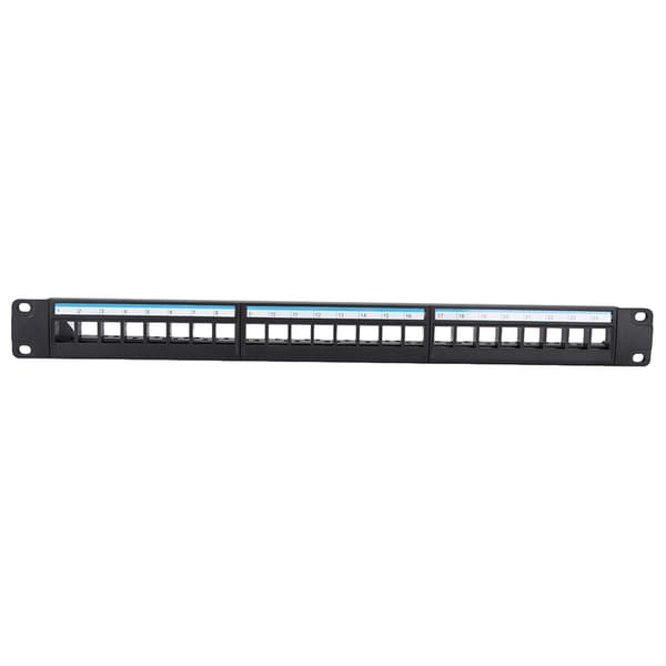 19-tommers 24-porters monterbar data patch panel CAT6 nettverkskabel rack (moduler ikke inkludert)
