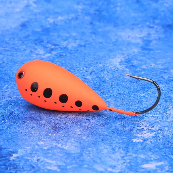 Isfiskedrag Popper Hard kunstig eggvevbete Single Sharp Hook Tackle18