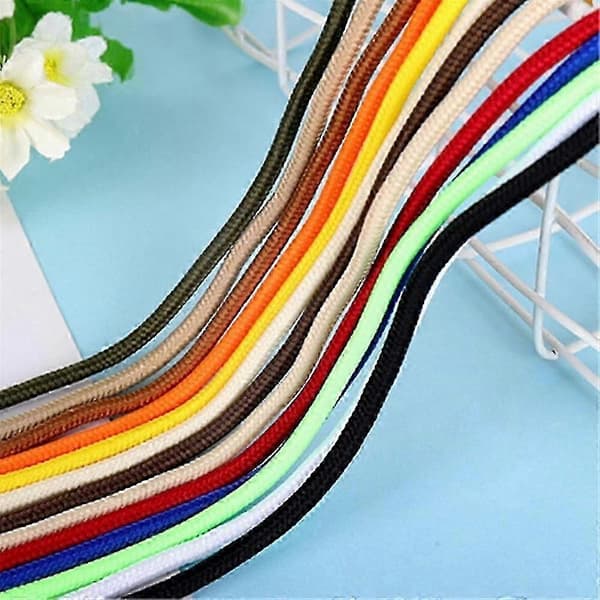 1 par runde 4 mm polyester skolisser joggesko tursko hetter buksetau, 1,2 m - grå Multicolor Peach